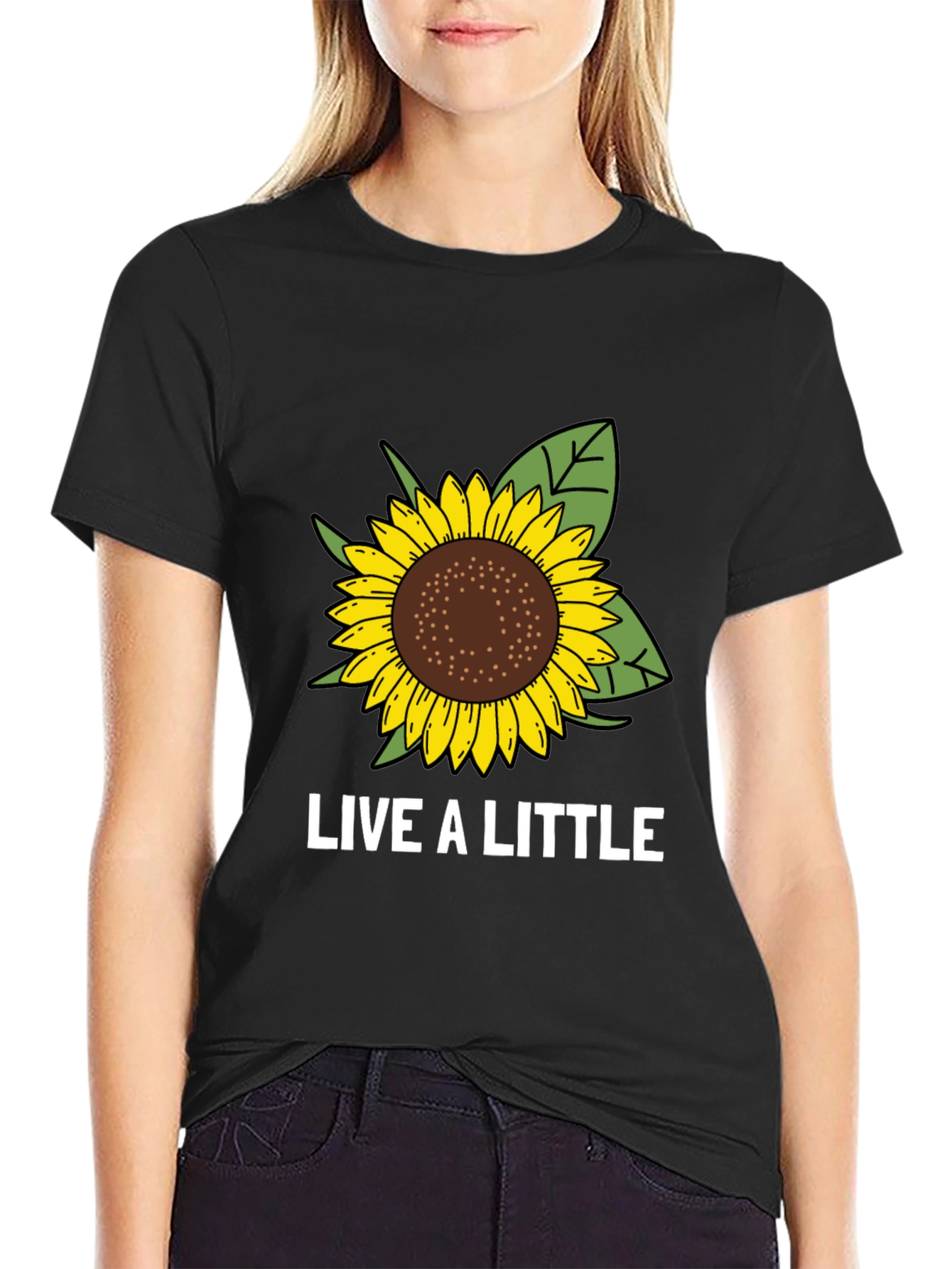 Live a Little Sunflower Graphic Tee