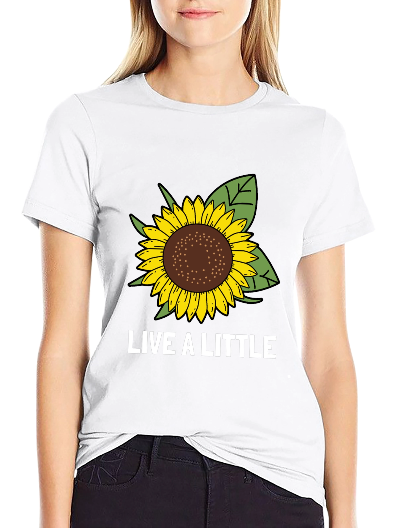 Live a Little Sunflower Graphic Tee