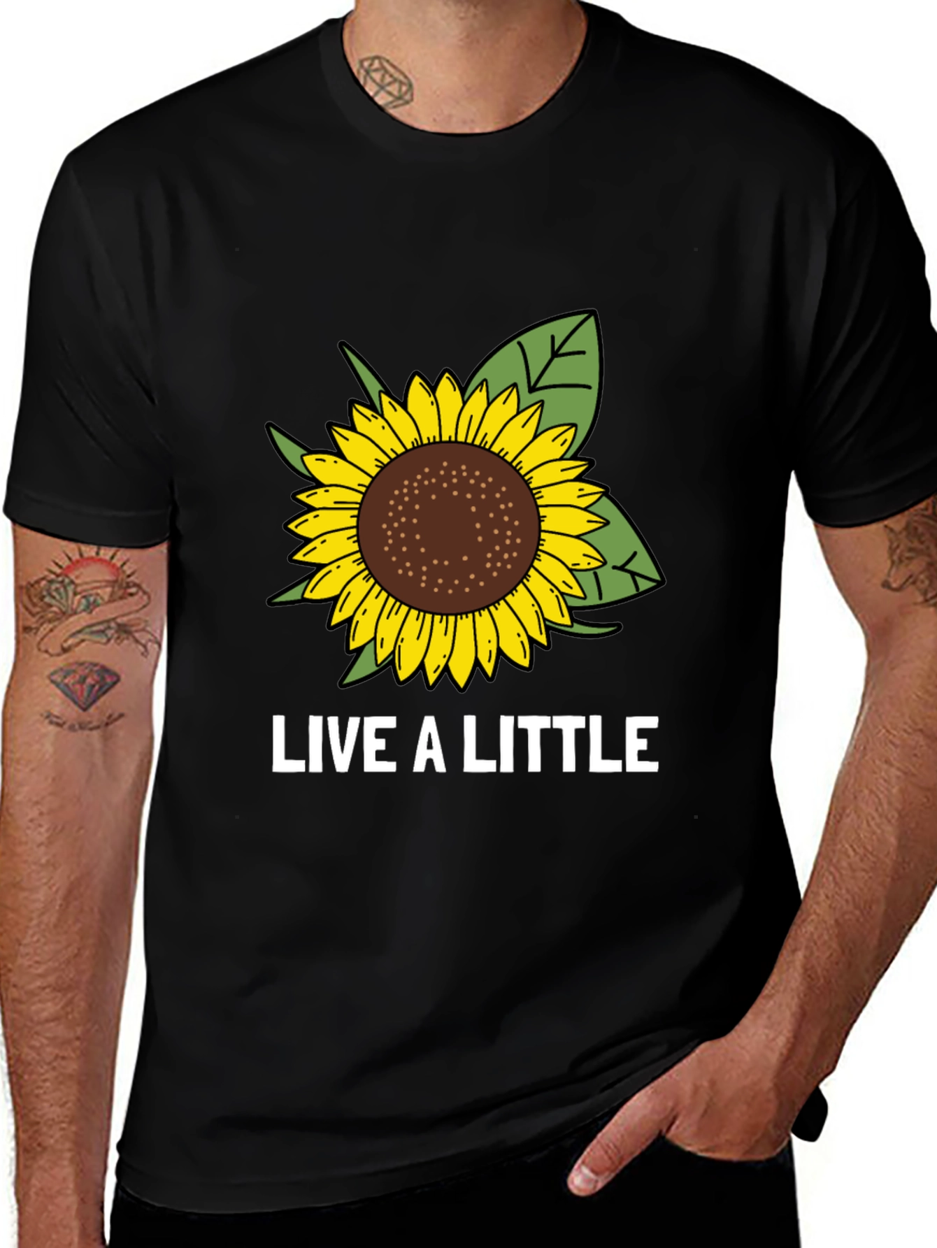 Live a Little Sunflower Graphic Tee
