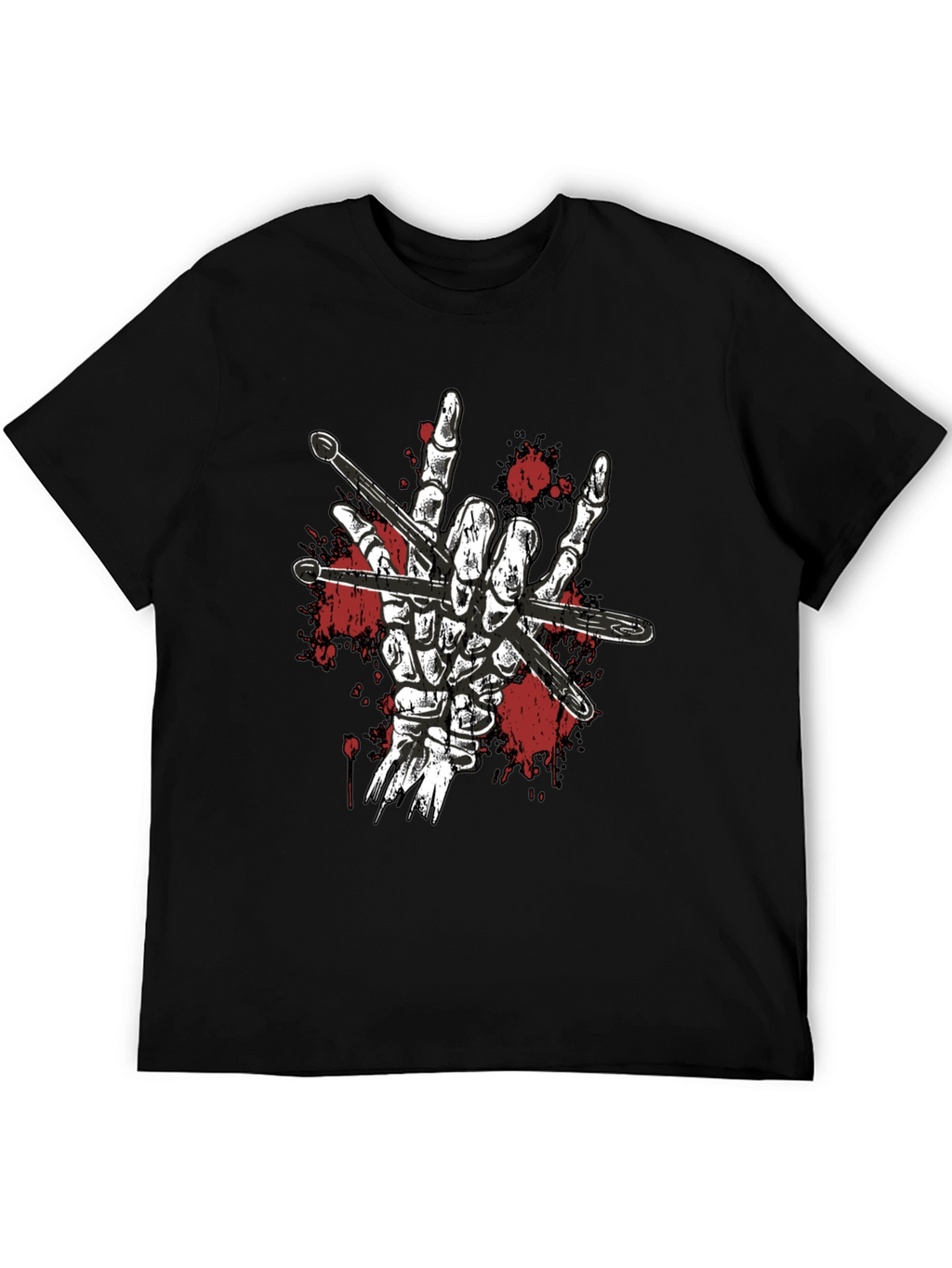 Rock On Skeleton Drummer T-Shirt
