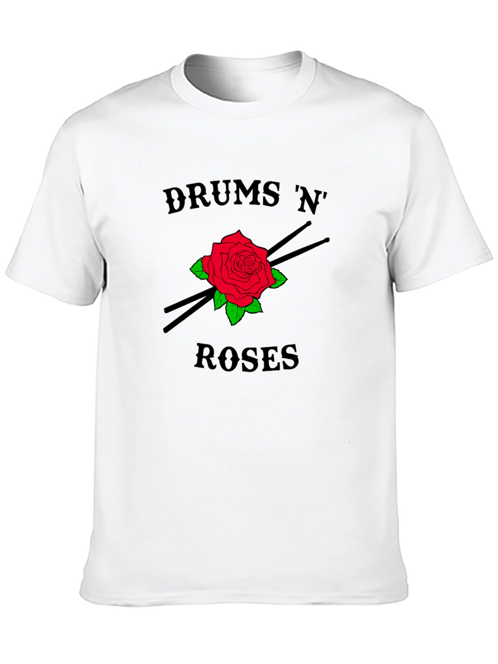 Drums N Roses Graphic Tee - Rock Band Style