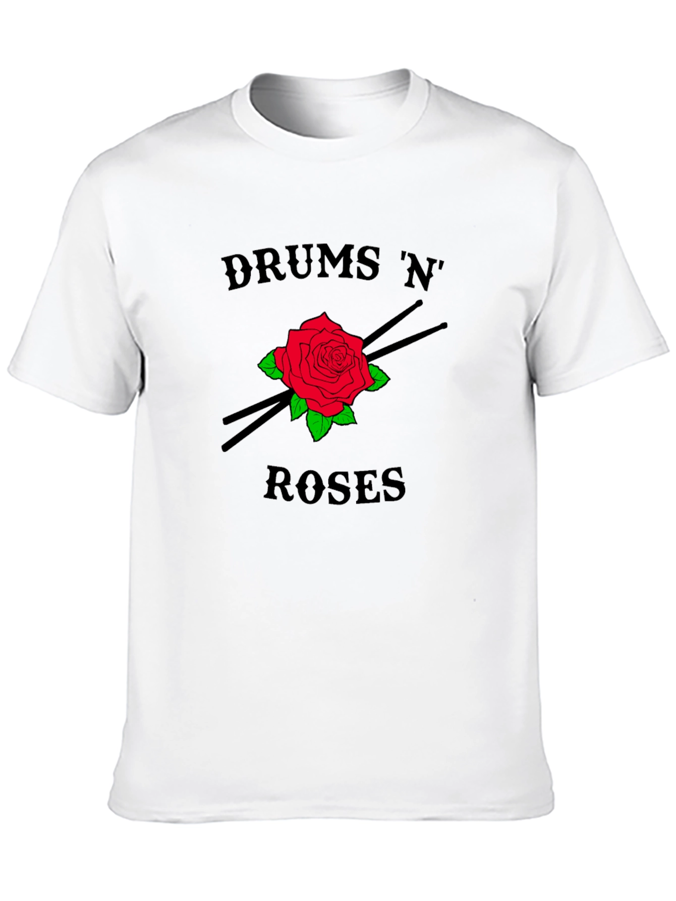 Drums N Roses Graphic Tee - Rock Band Style