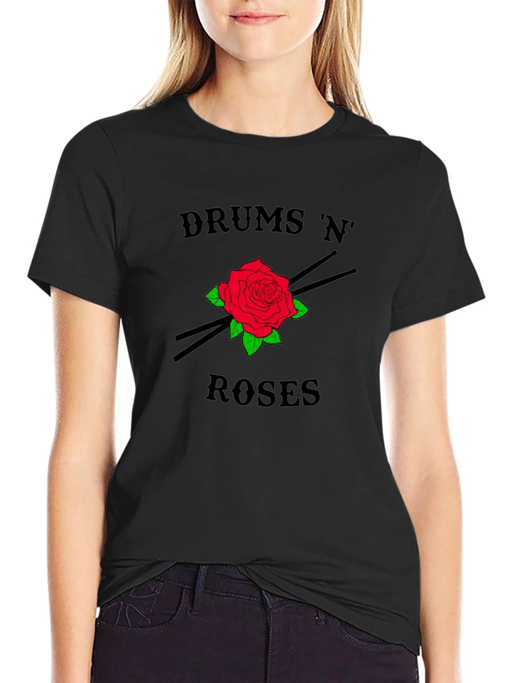 Drums N Roses Graphic Tee - Rock Band Style