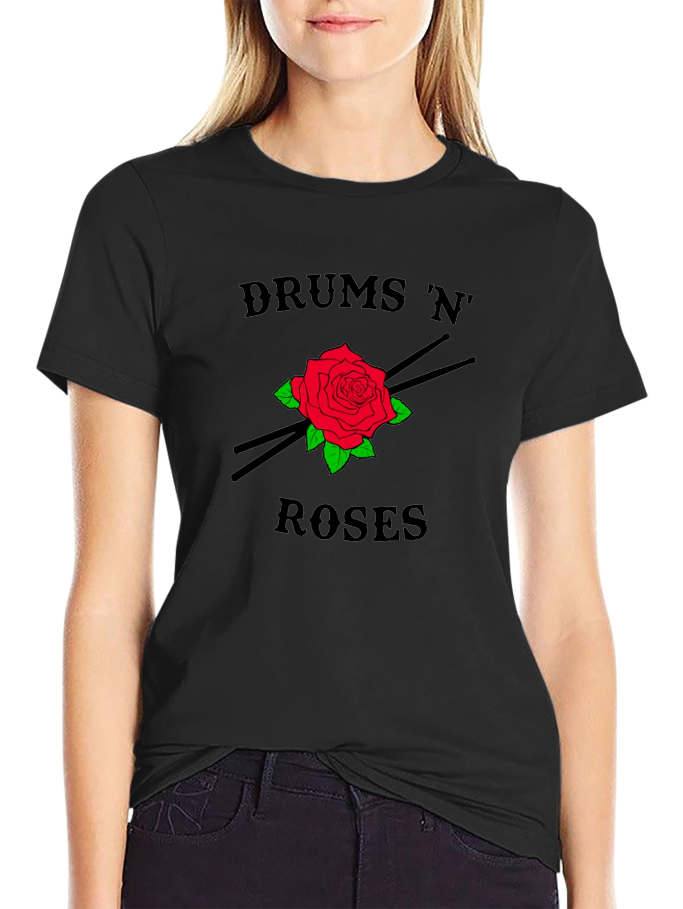 Drums N Roses Graphic Tee - Rock Band Style