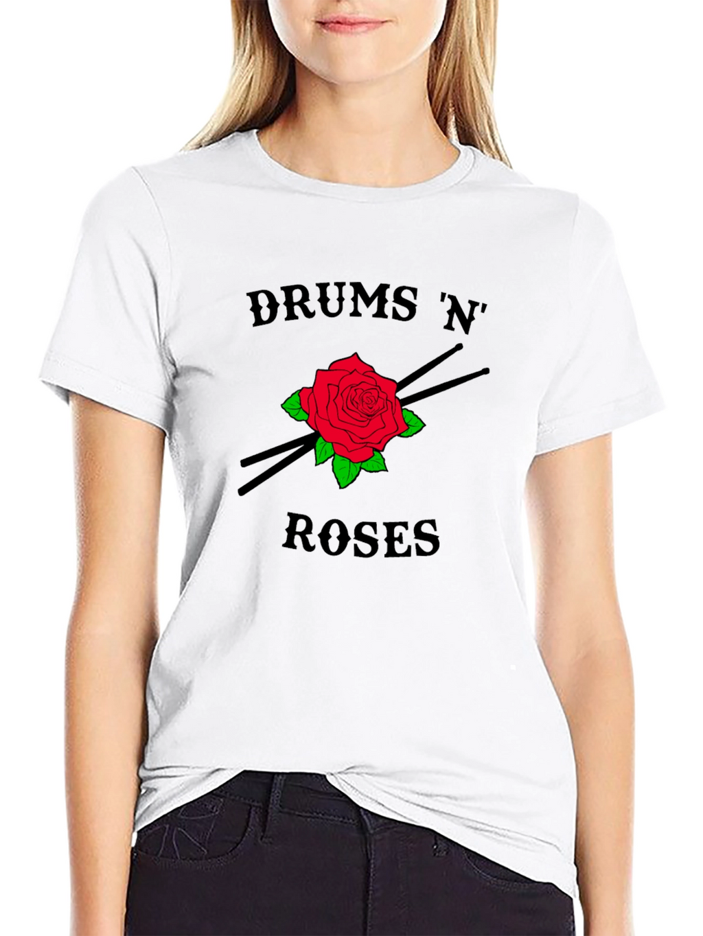 Drums N Roses Graphic Tee - Rock Band Style