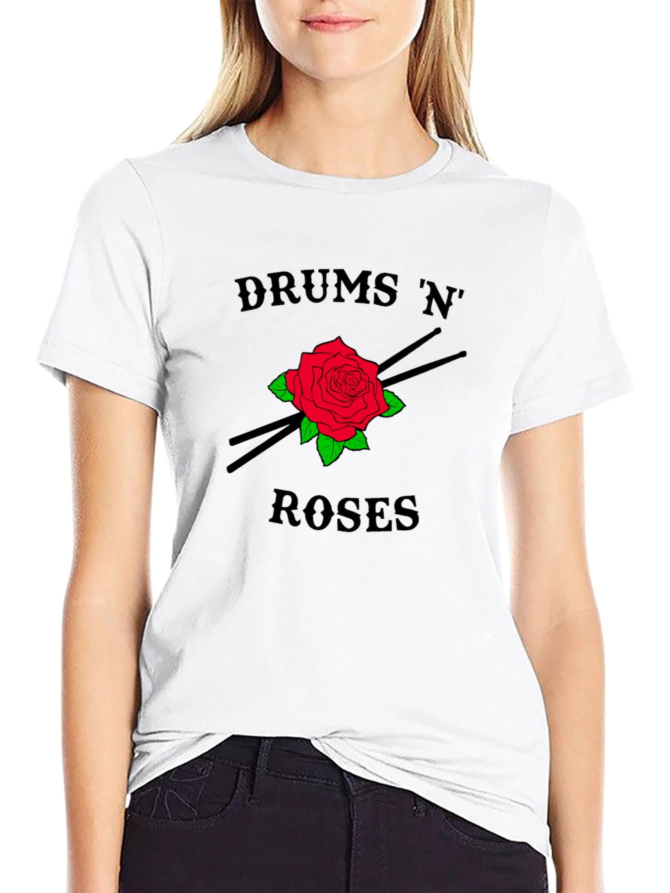 Drums N Roses Graphic Tee - Rock Band Style
