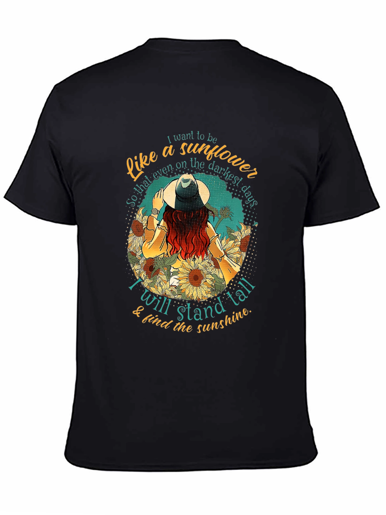 Sunflower Inspirational Graphic Tee - Stand Tall T-Shirt