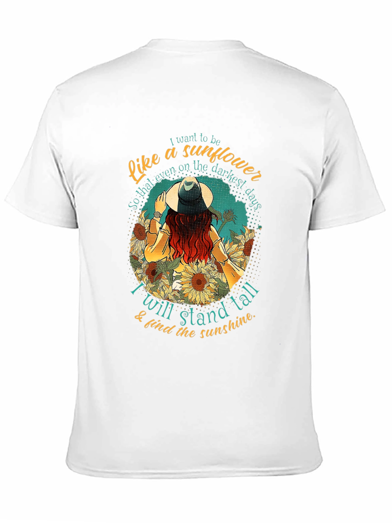 Sunflower Inspirational Graphic Tee - Stand Tall T-Shirt
