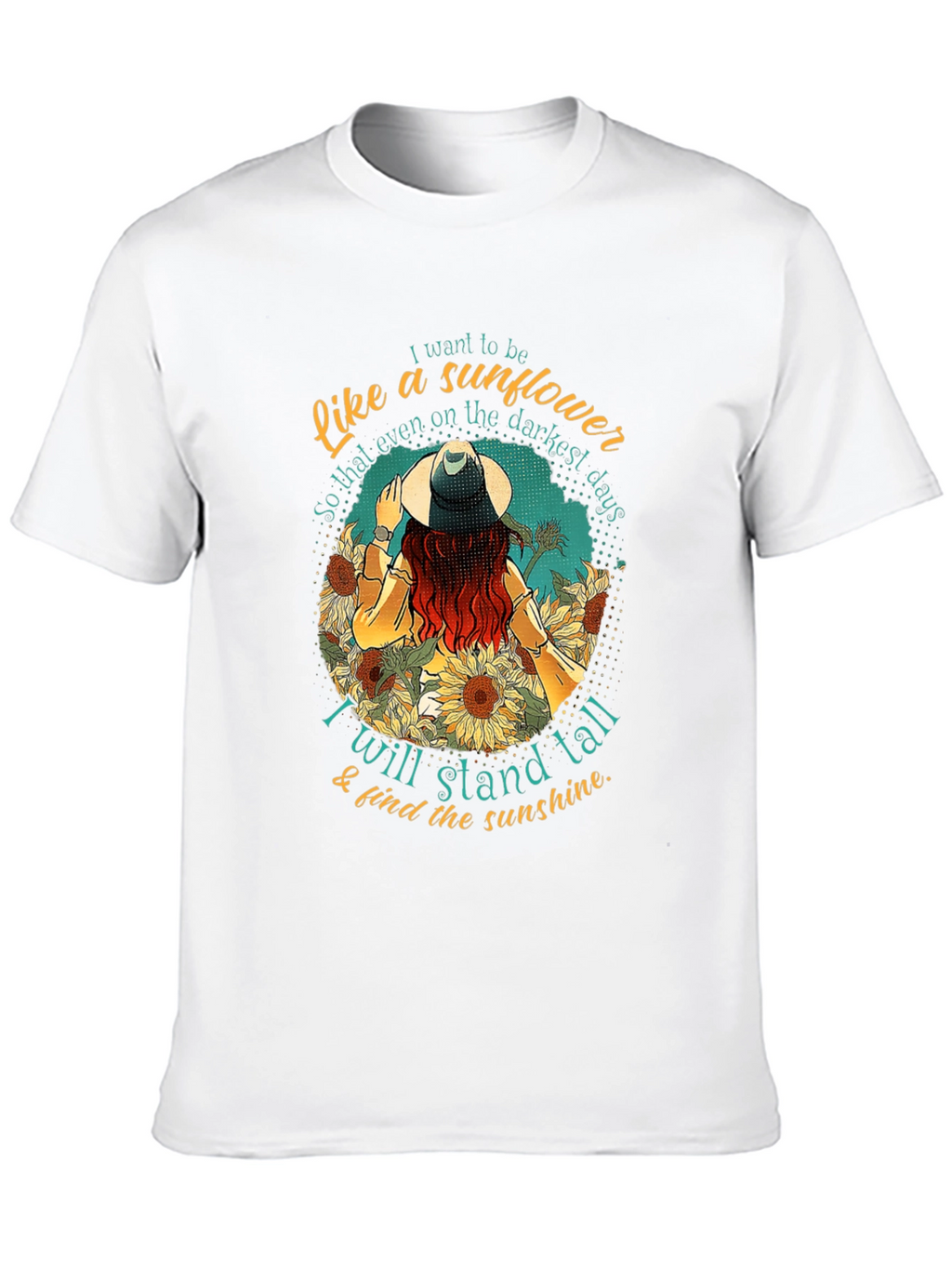 Sunflower Inspirational Graphic Tee - Stand Tall T-Shirt
