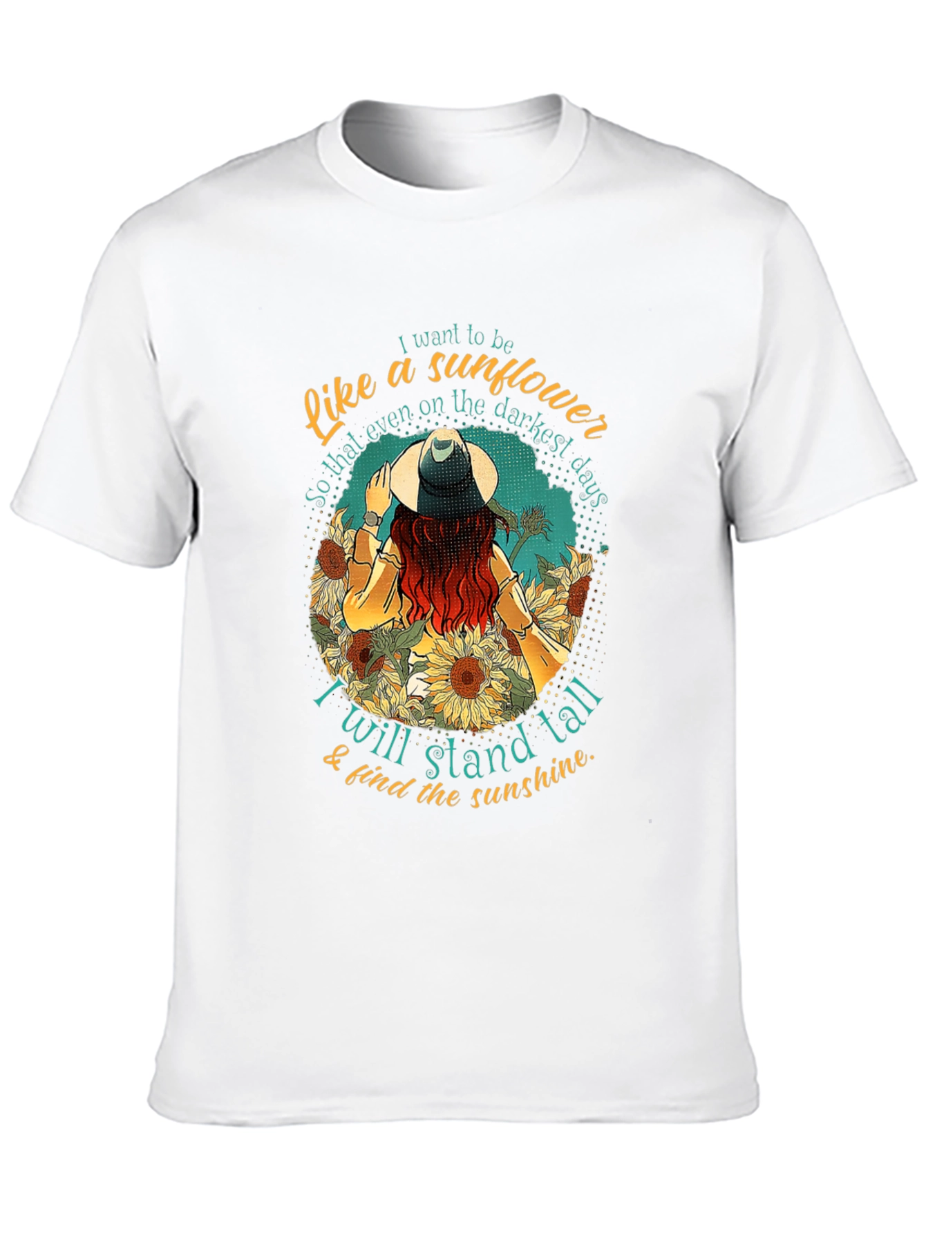 Sunflower Inspirational Graphic Tee - Stand Tall T-Shirt