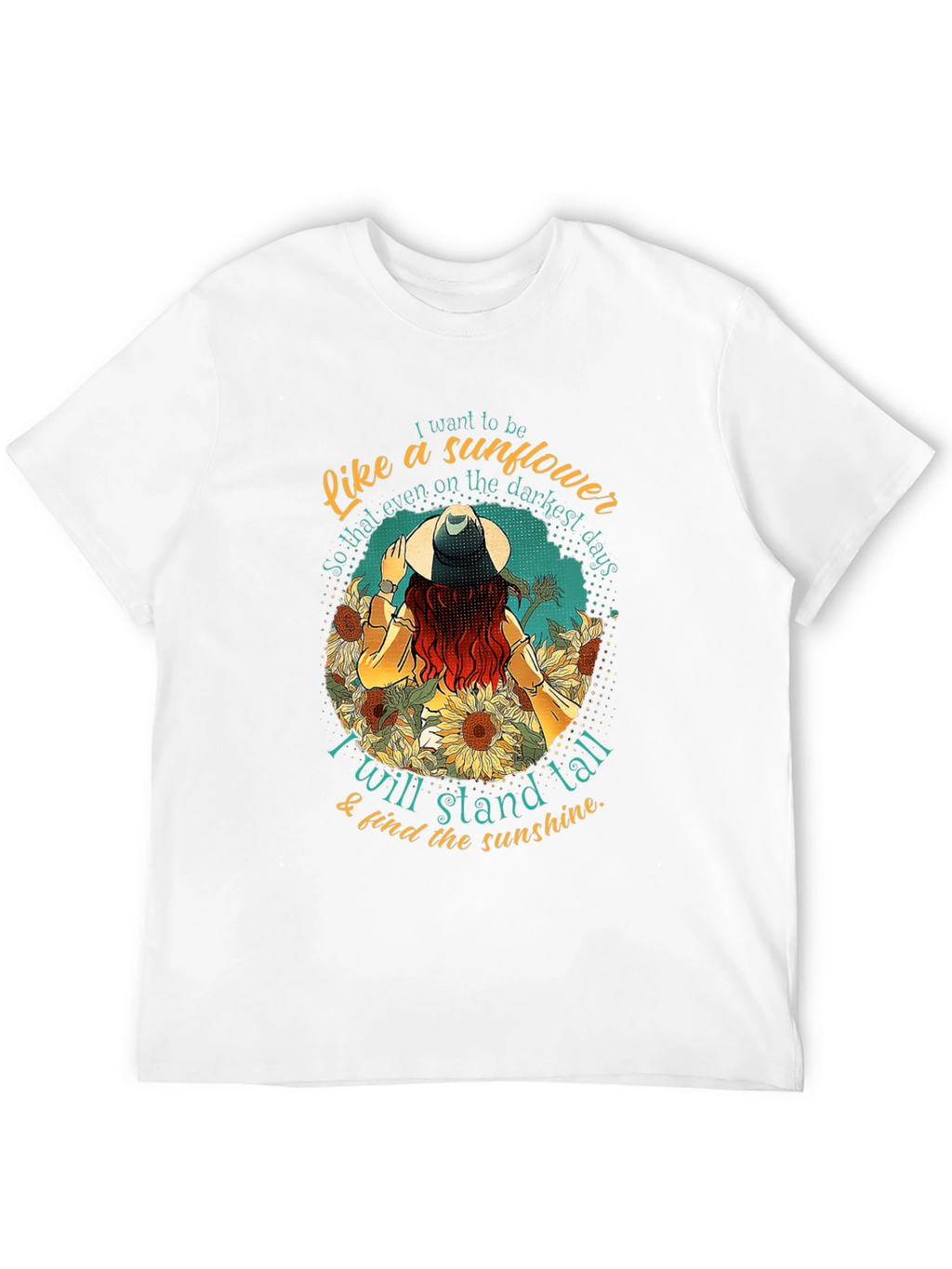 Sunflower Inspirational Graphic Tee - Stand Tall T-Shirt