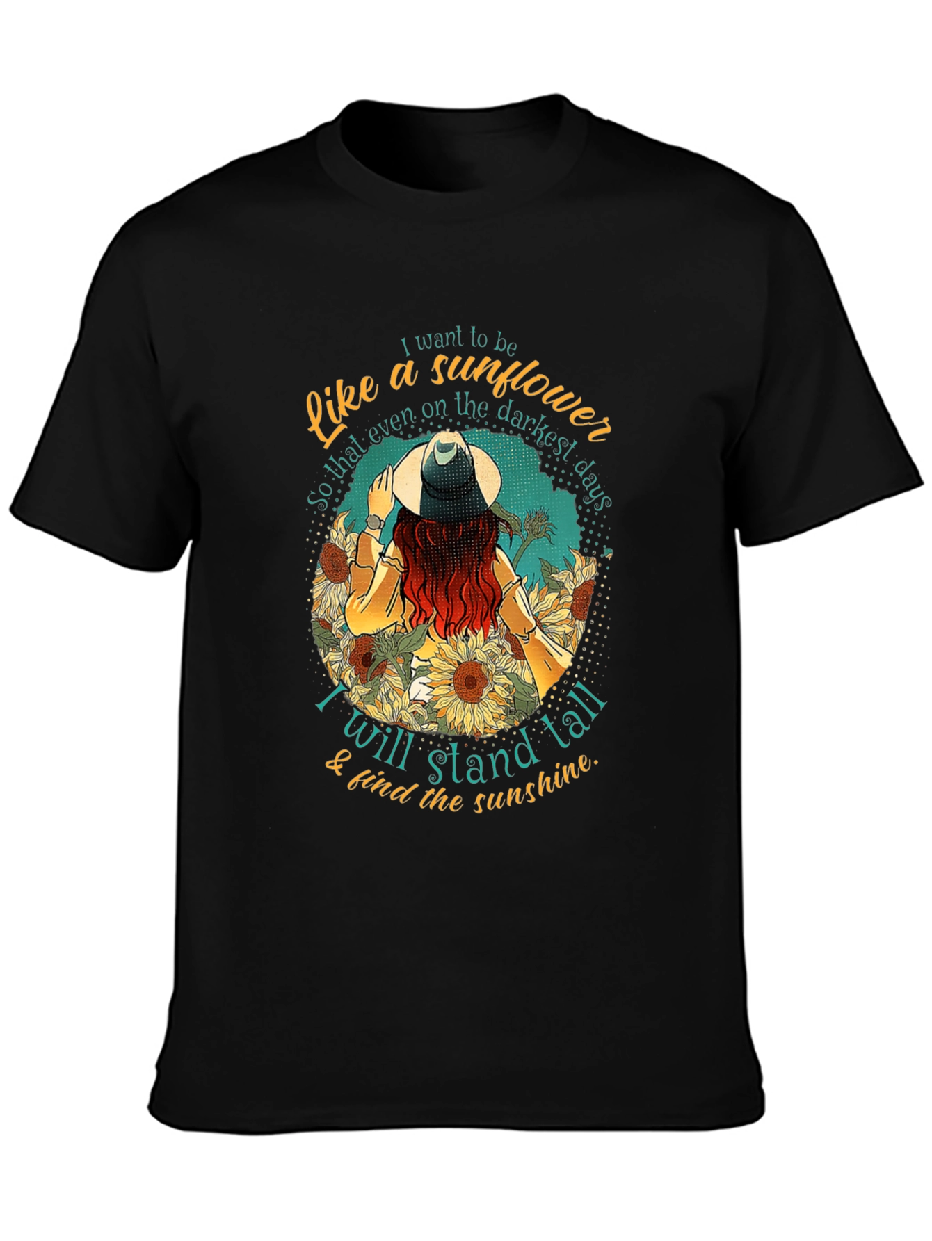 Sunflower Inspirational Graphic Tee - Stand Tall T-Shirt