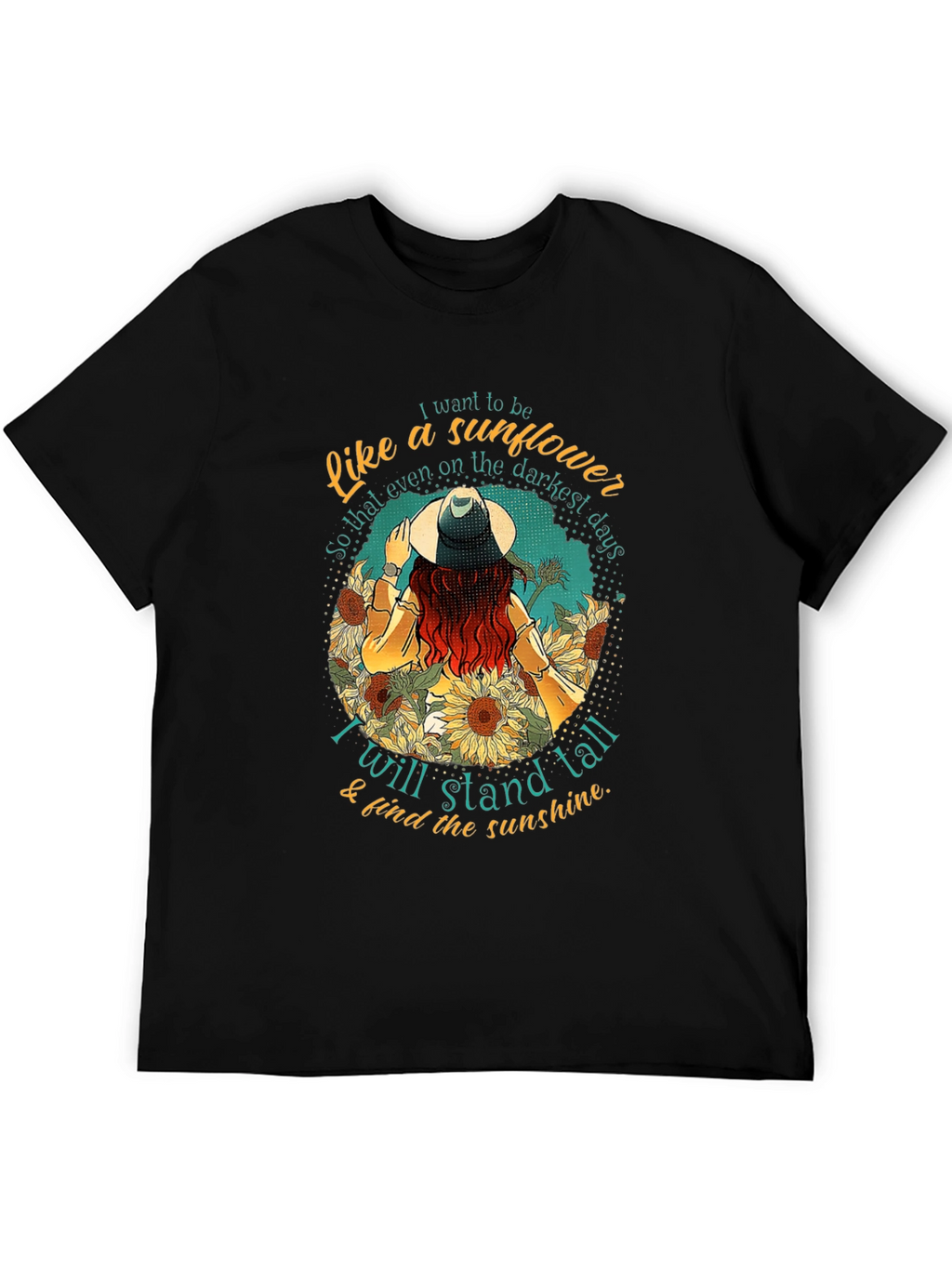 Sunflower Inspirational Graphic Tee - Stand Tall T-Shirt