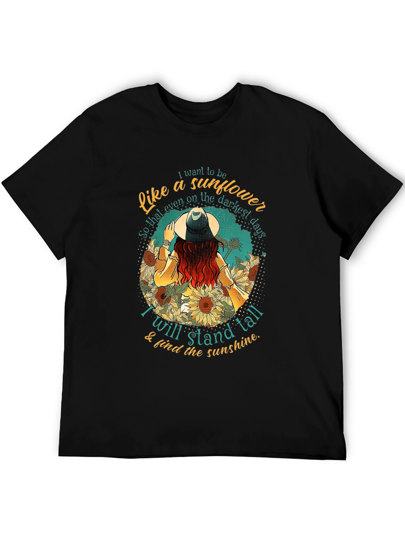 Sunflower Inspirational Graphic Tee - Stand Tall T-Shirt