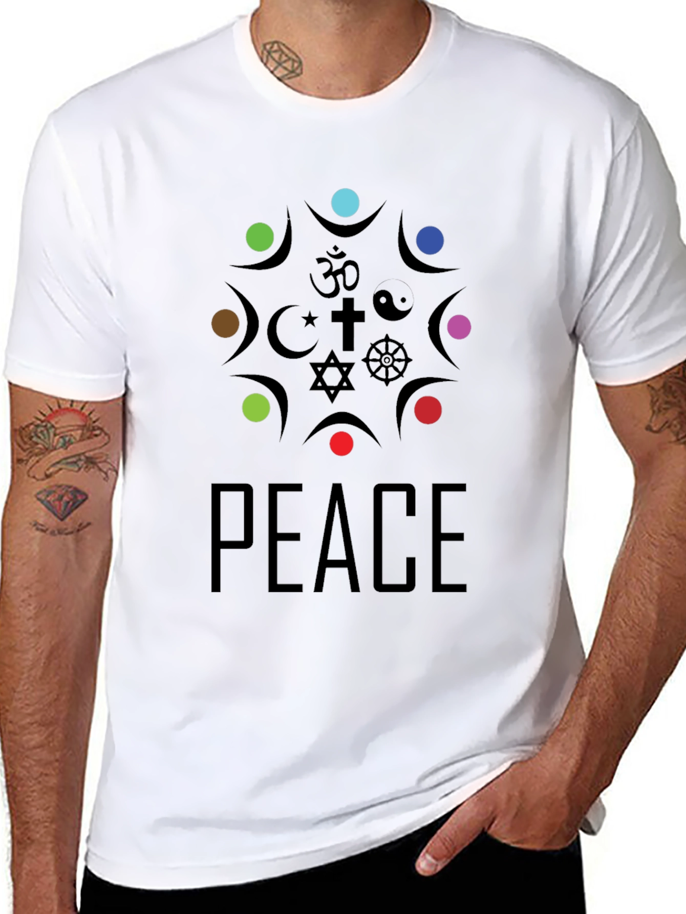 Unity Peace T-Shirt - Religious Symbol Design