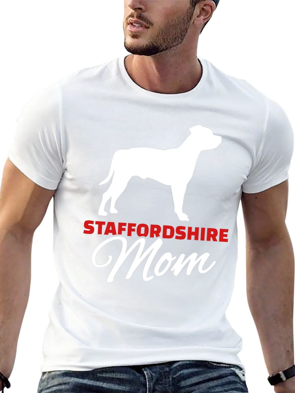 Staffordshire Mom T-Shirt: Dog Lover Tee