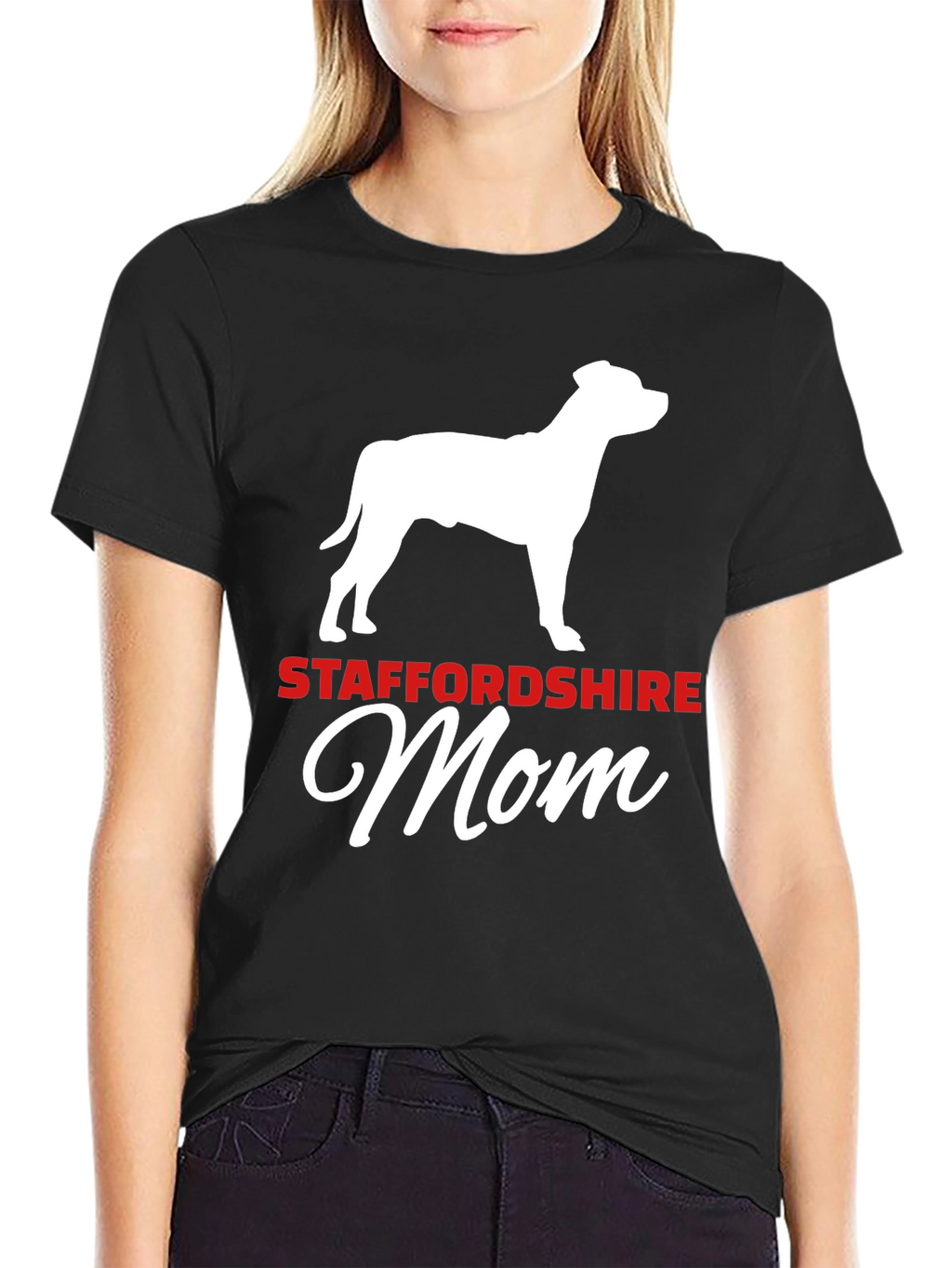 Staffordshire Mom T-Shirt: Dog Lover Tee