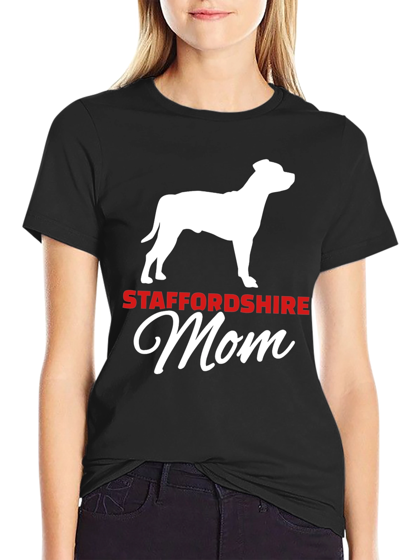 Staffordshire Mom T-Shirt: Dog Lover Tee