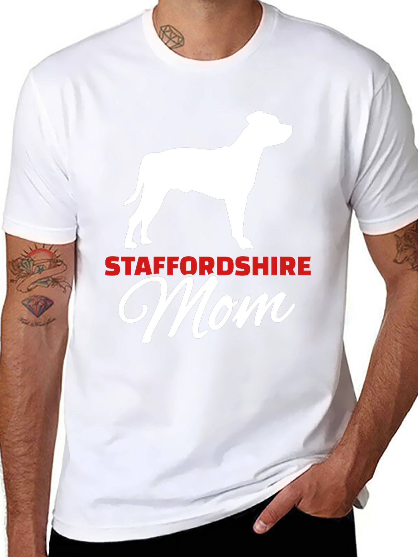 Staffordshire Mom T-Shirt: Dog Lover Tee