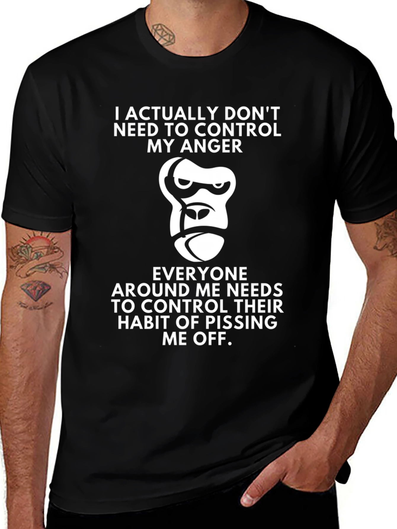Funny Gorilla Graphic T-Shirt - Anger Management