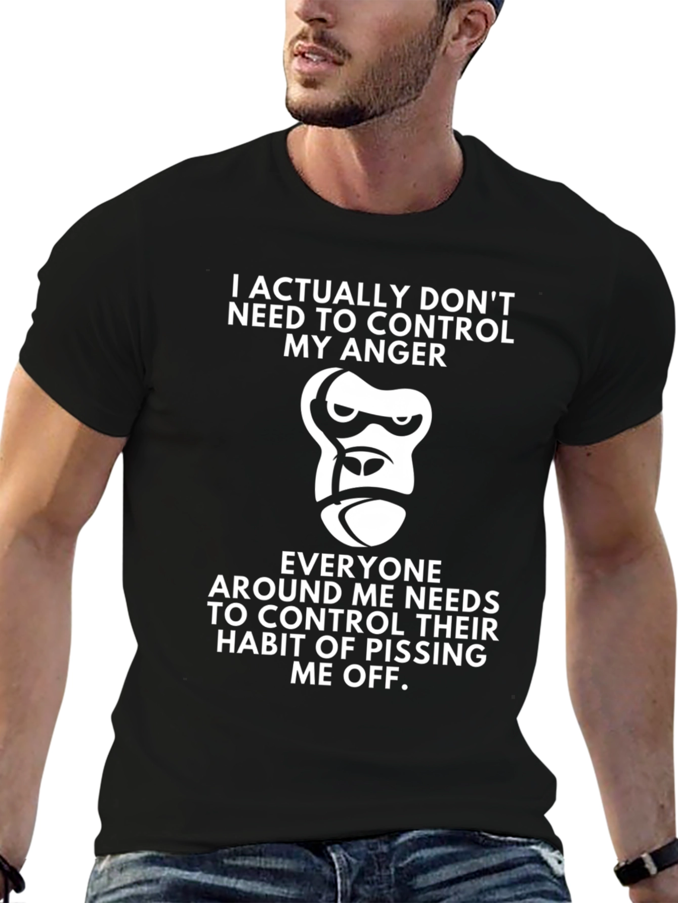 Funny Gorilla Graphic T-Shirt - Anger Management