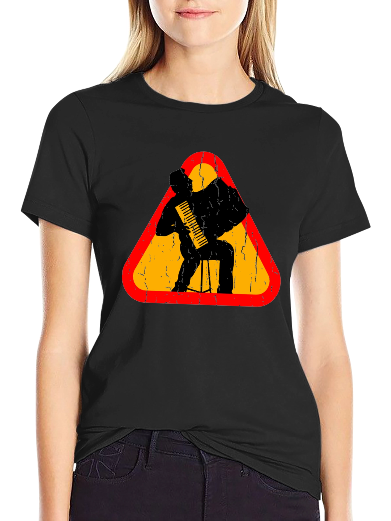 Accordion Player Graphic Tee - Music Lover T-Shirt