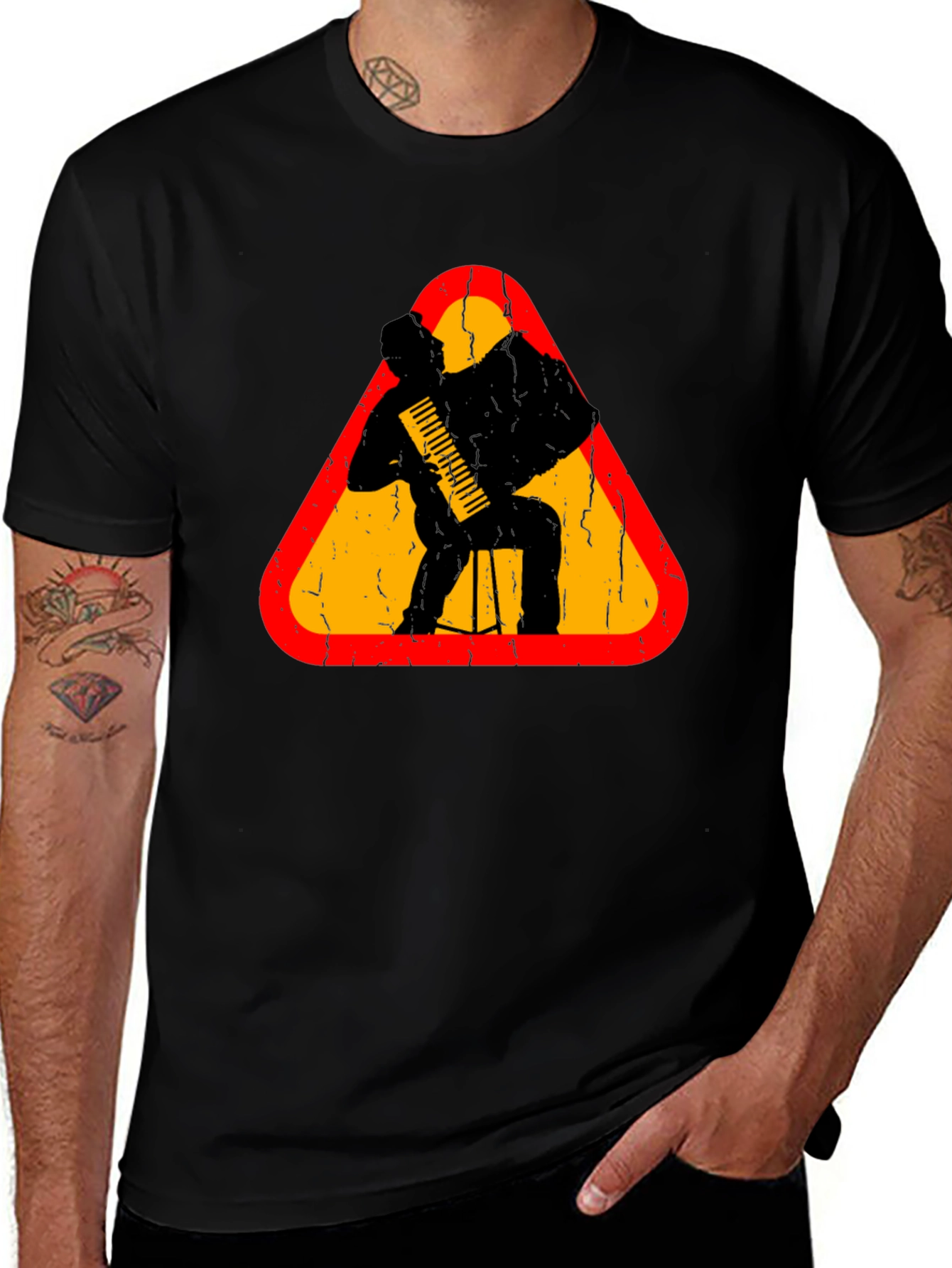 Accordion Player Graphic Tee - Music Lover T-Shirt