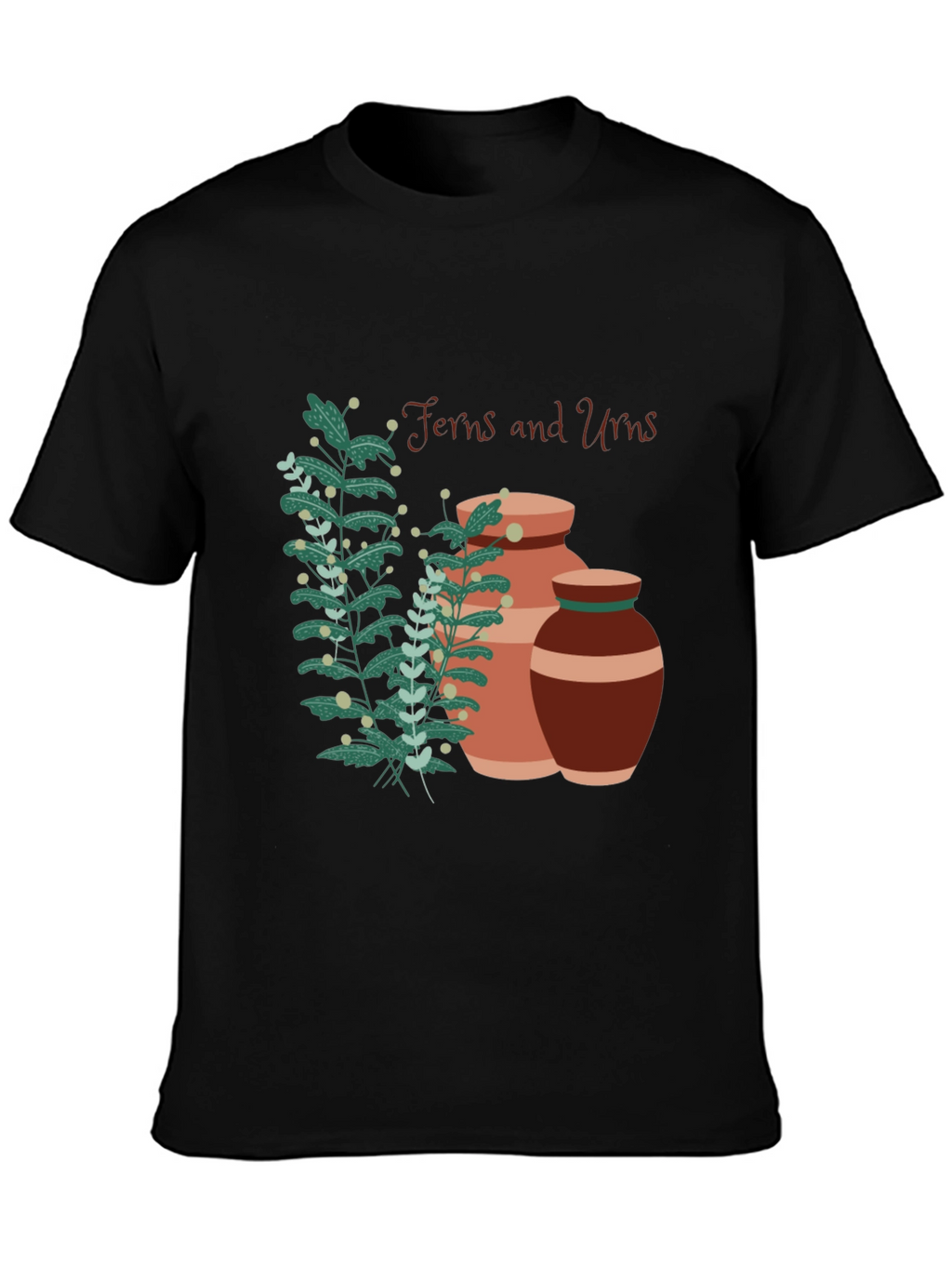 Ferns and Urns Graphic Black T-Shirt