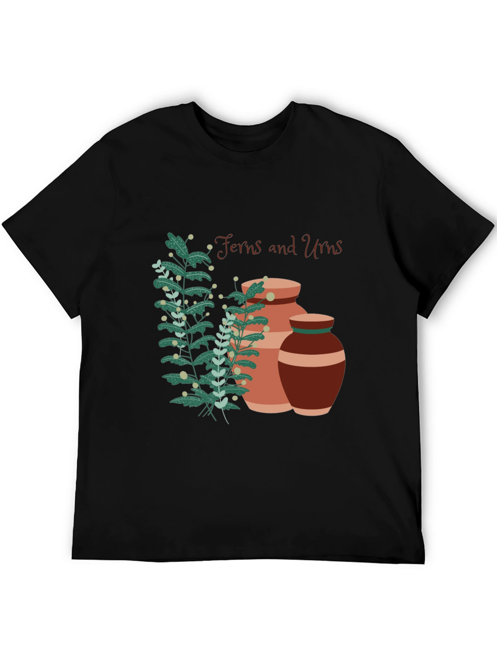 Ferns and Urns Graphic Black T-Shirt