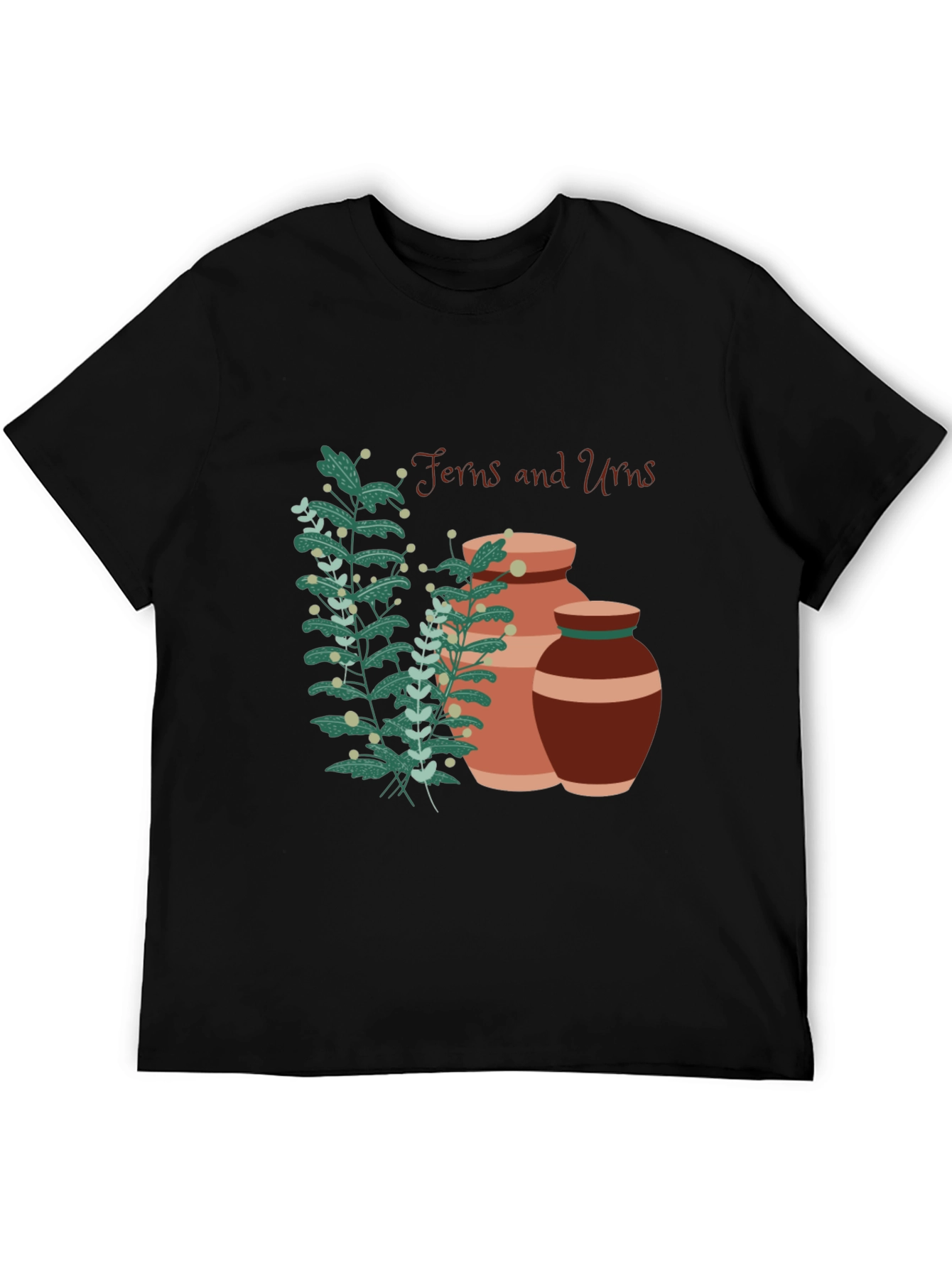 Ferns and Urns Graphic Black T-Shirt