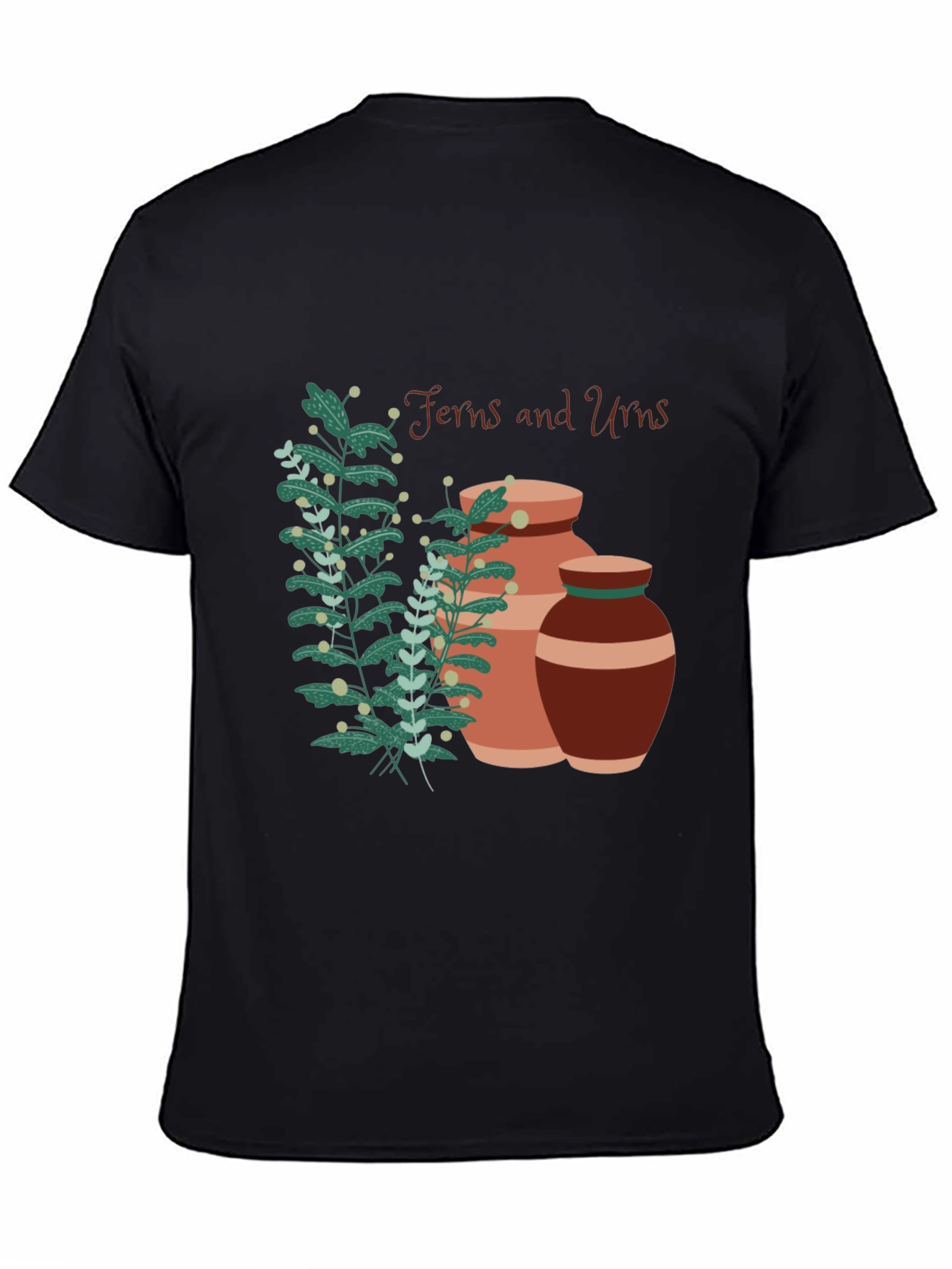 Ferns and Urns Graphic Black T-Shirt