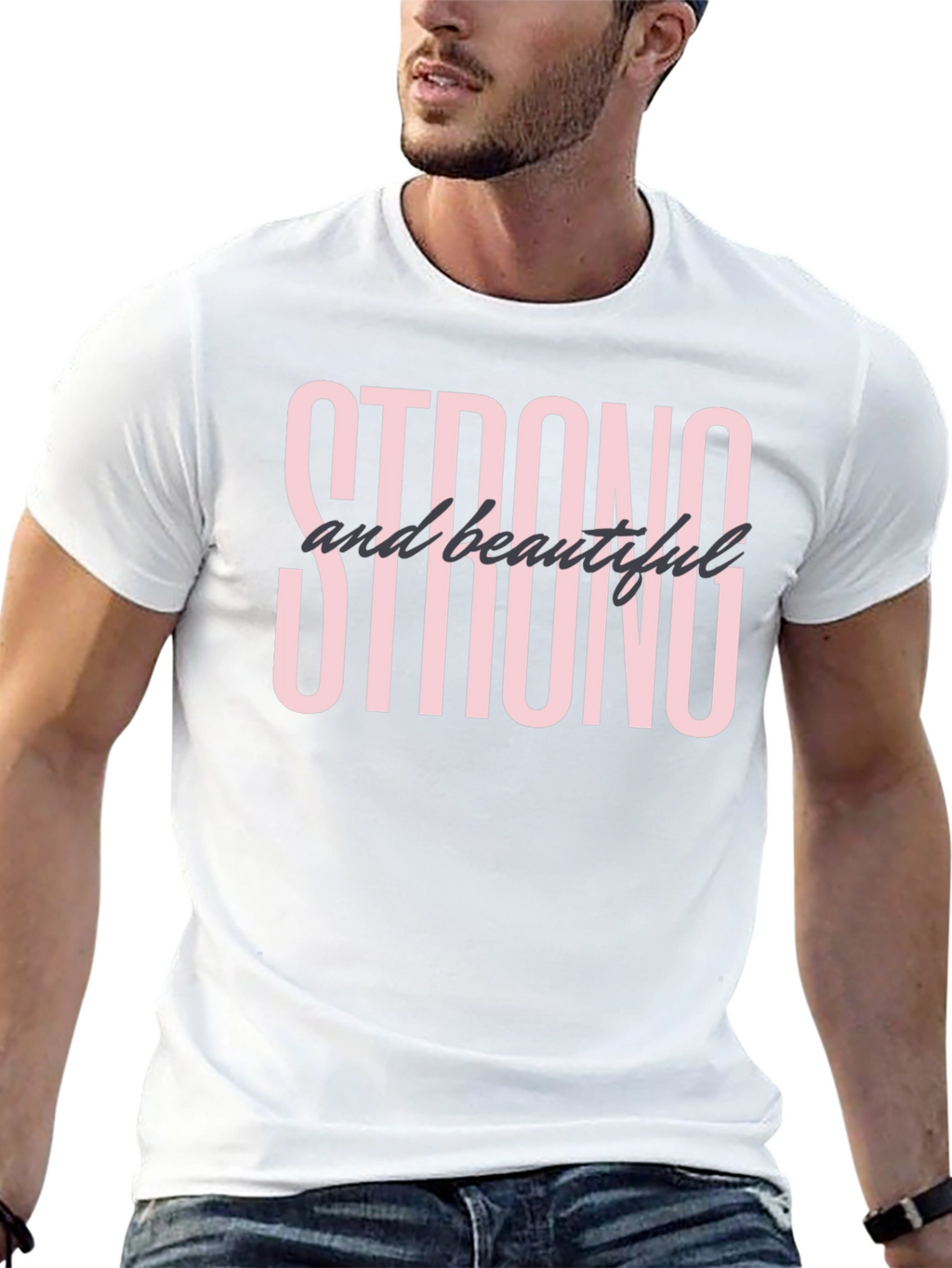 Strong & Beautiful Graphic Tee - Black