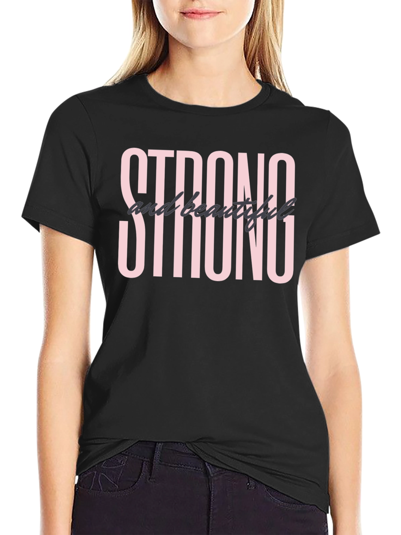 Strong & Beautiful Graphic Tee - Black