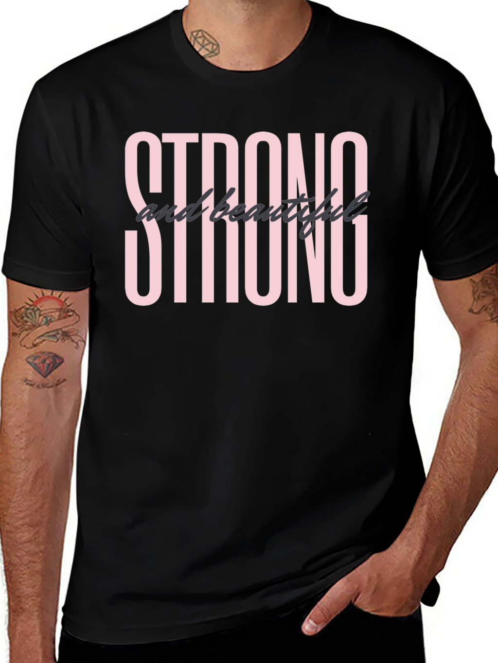 Strong & Beautiful Graphic Tee - Black