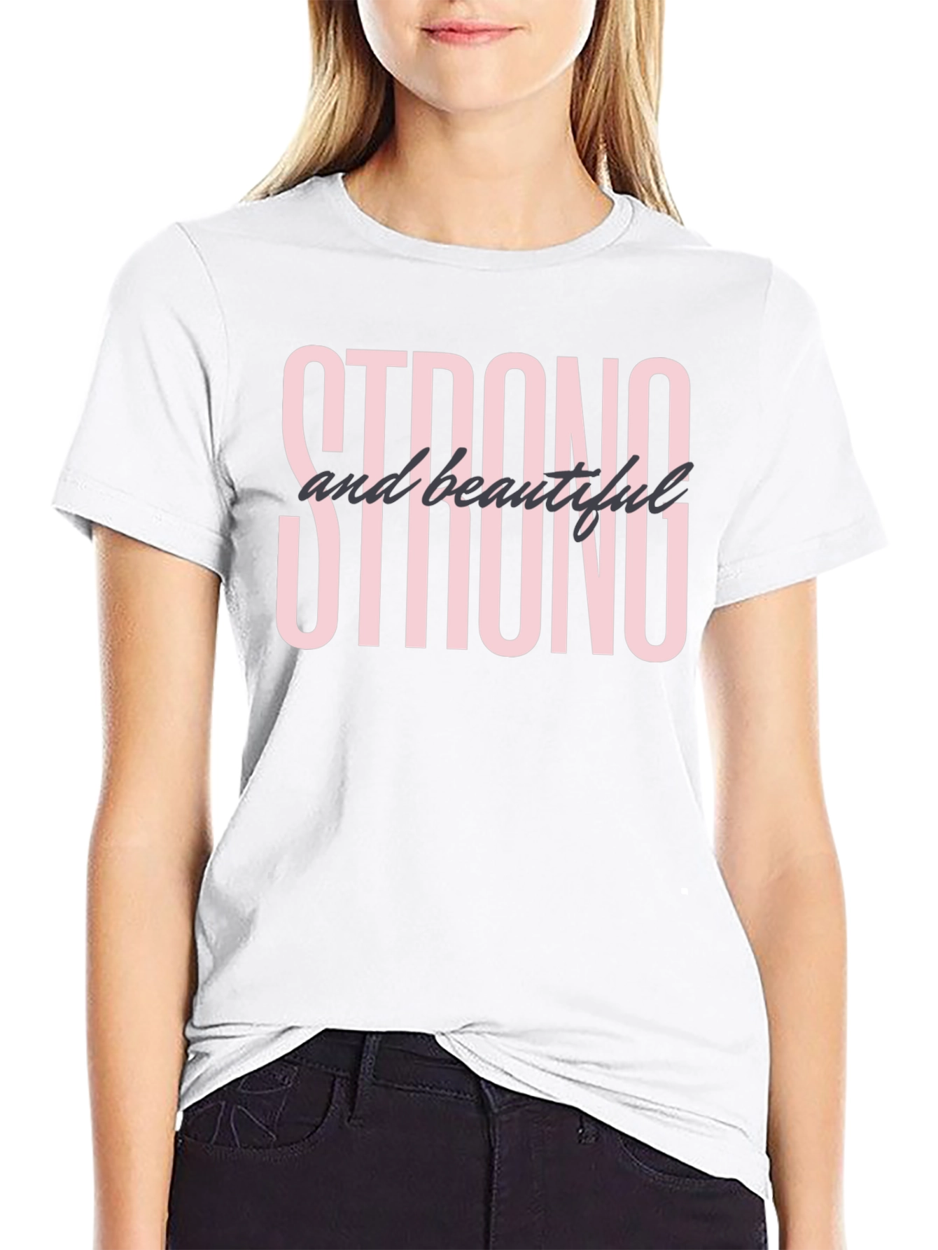 Strong & Beautiful Graphic Tee - Black