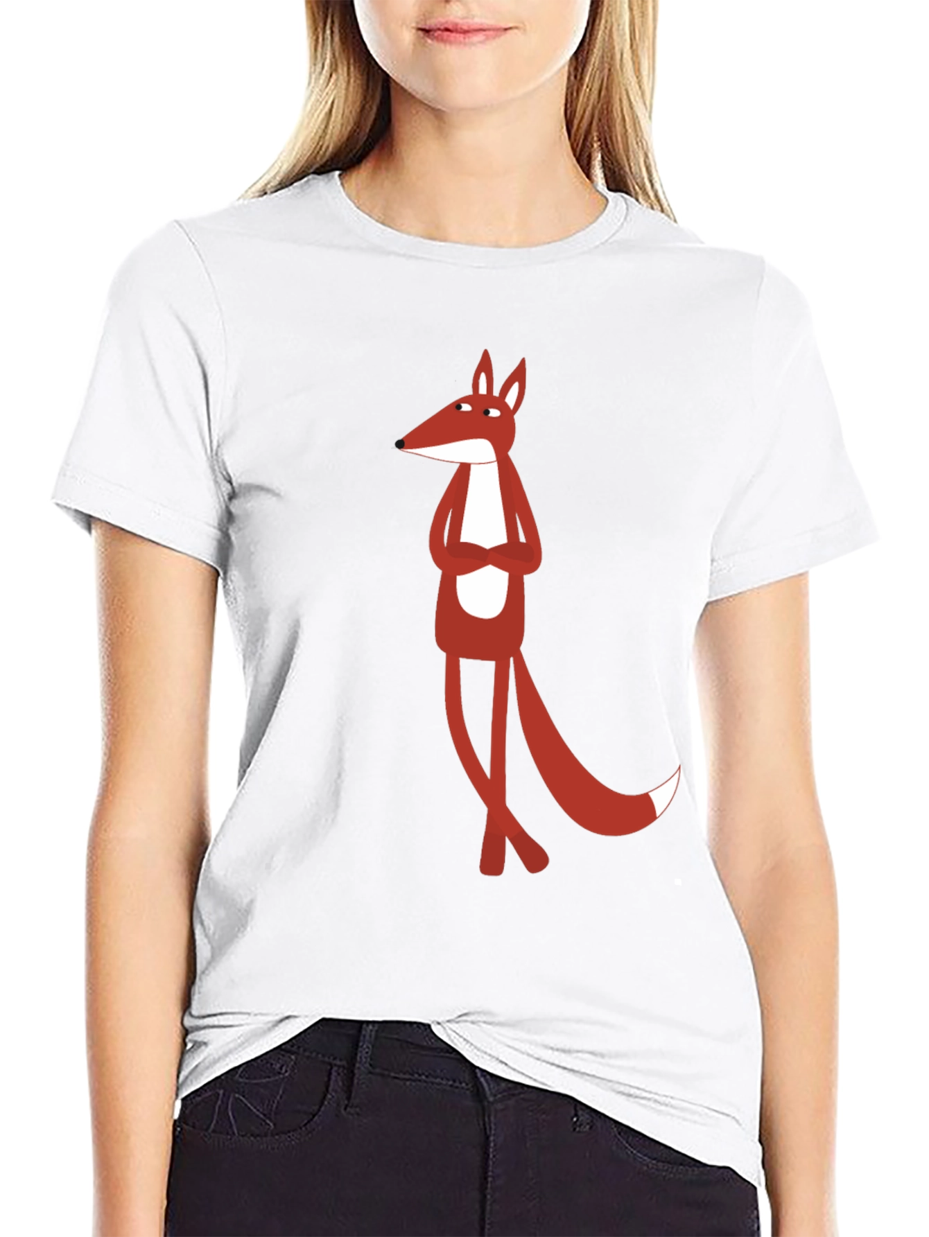 Cool Fox Graphic Tee - Black Cotton T-Shirt