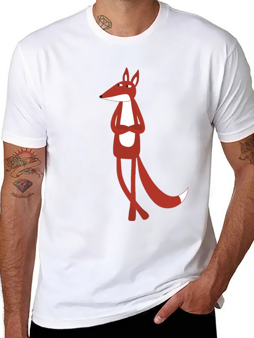 Cool Fox Graphic Tee - Black Cotton T-Shirt