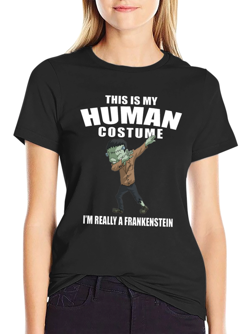 Funny Frankenstein Human Costume Graphic Tee