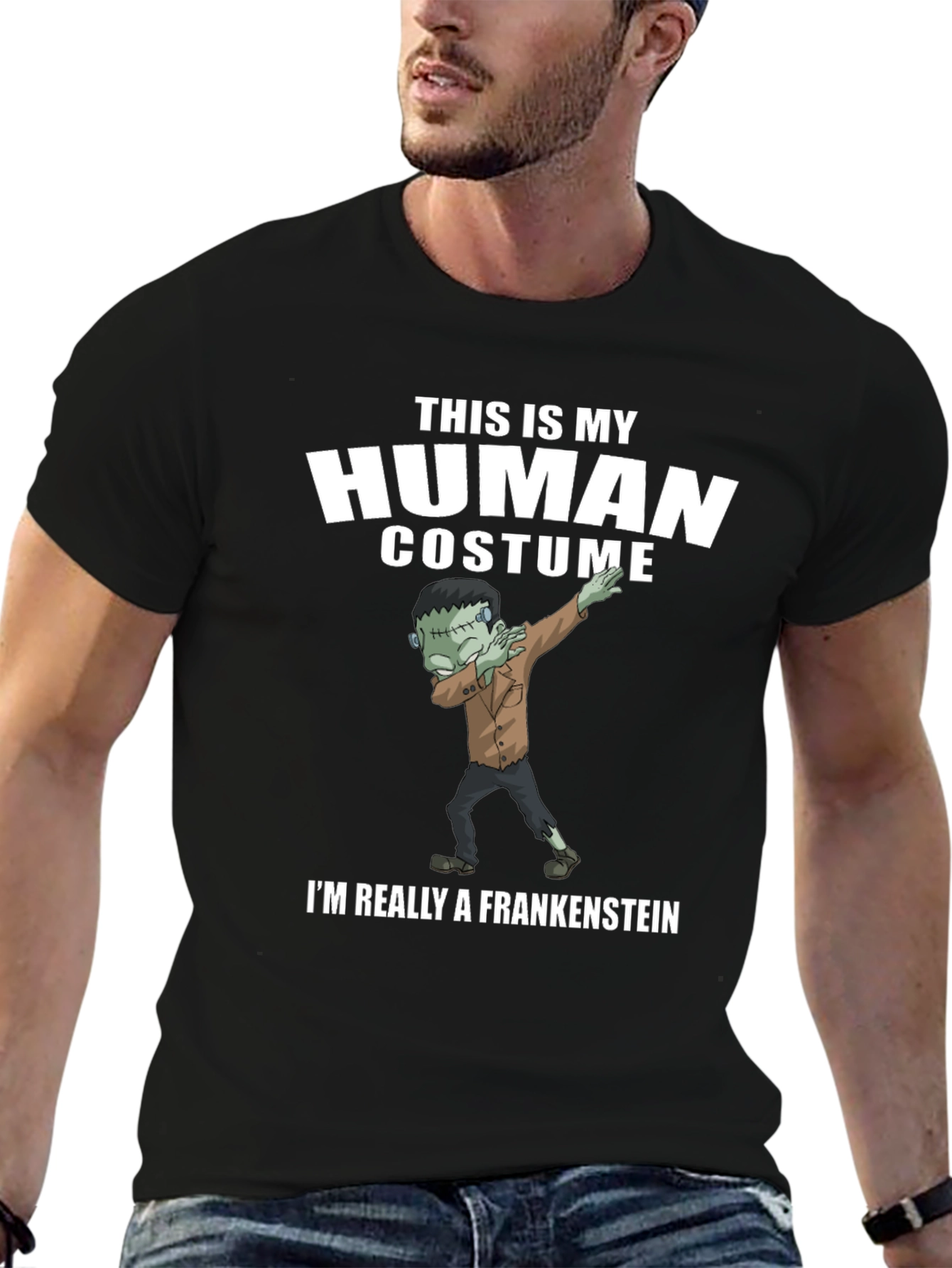 Funny Frankenstein Human Costume Graphic Tee