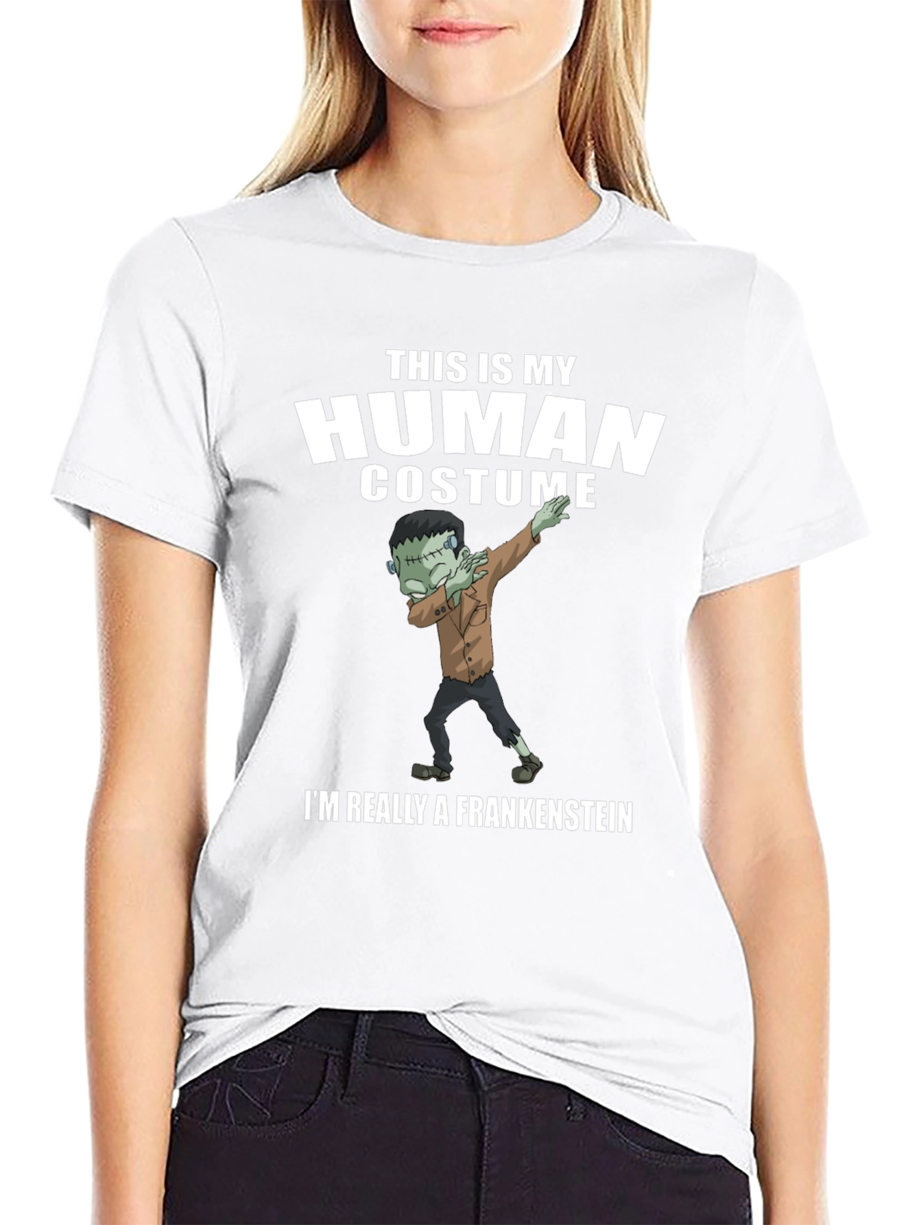 Funny Frankenstein Human Costume Graphic Tee
