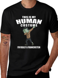 Funny Frankenstein Human Costume Graphic Tee