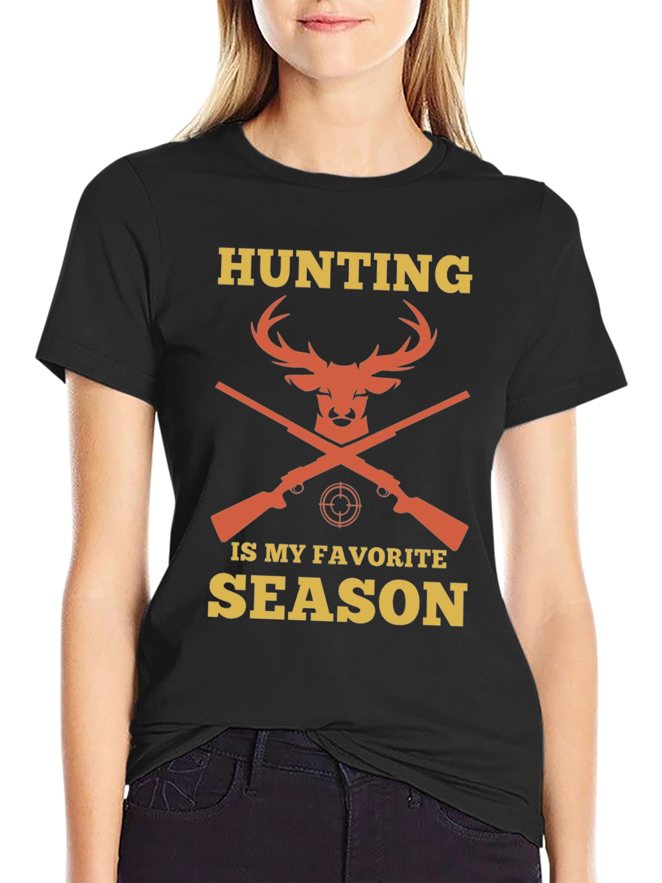 Hunting Season Tee - Deer & Rifle Design