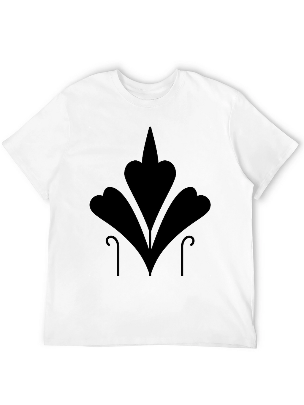 Mens Black T-Shirt with Abstract Floral Design