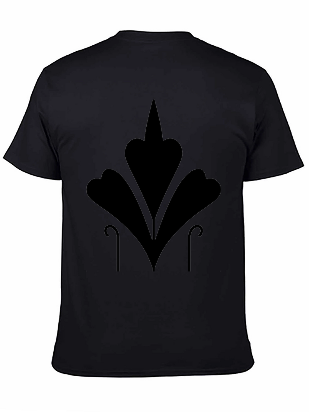 Mens Black T-Shirt with Abstract Floral Design
