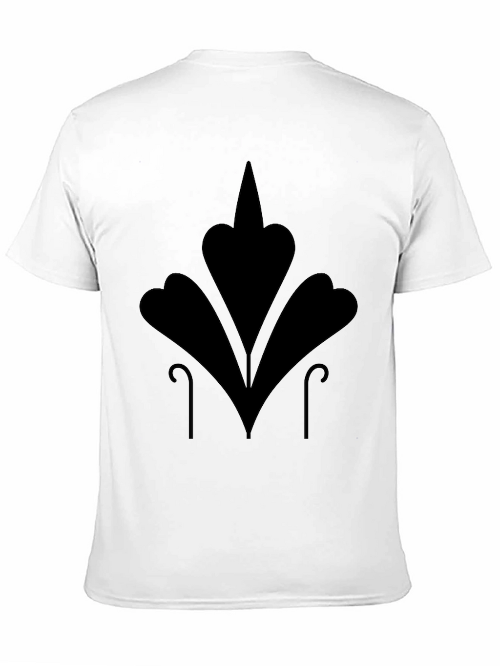 Mens Black T-Shirt with Abstract Floral Design