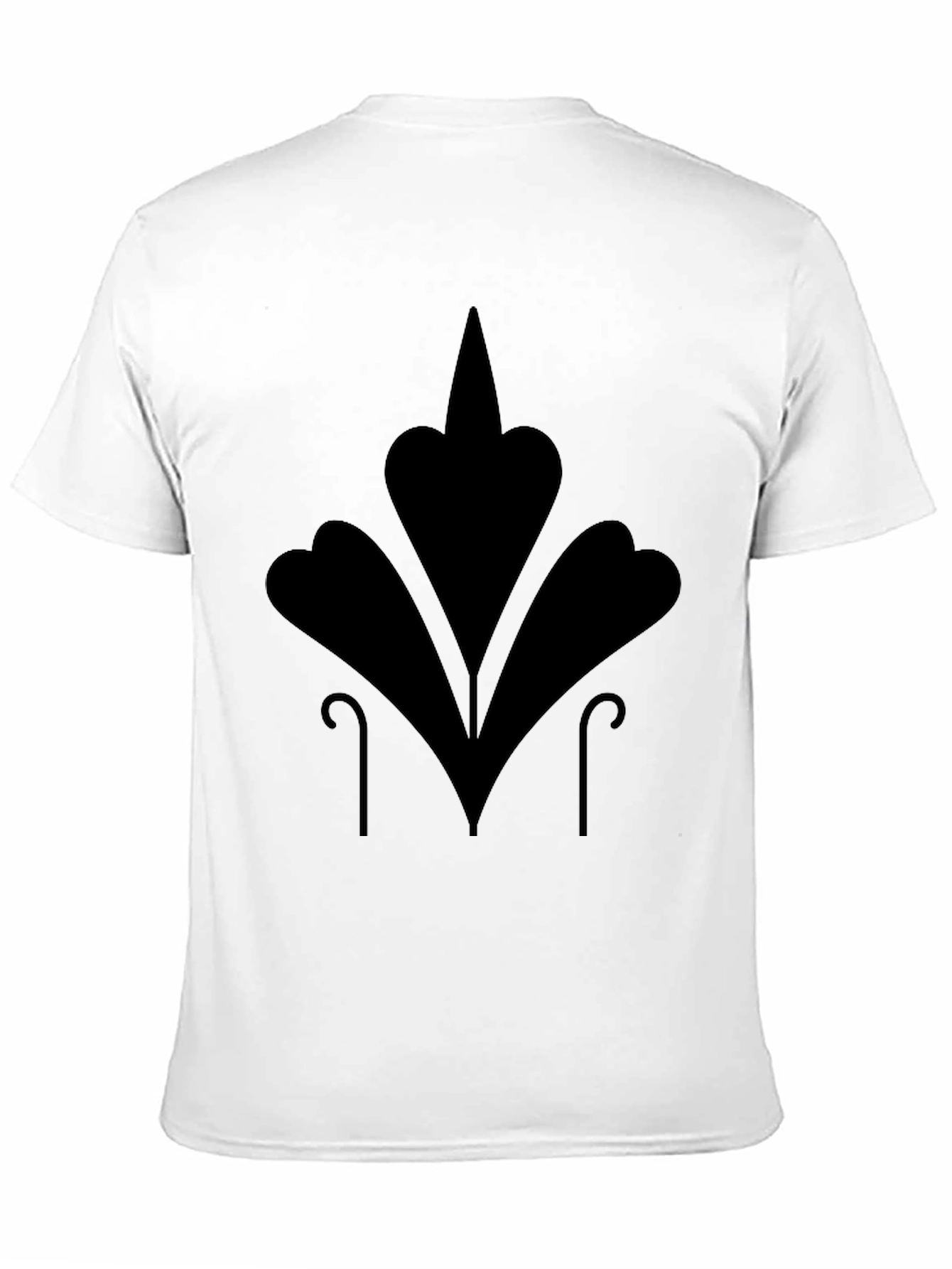 Mens Black T-Shirt with Abstract Floral Design