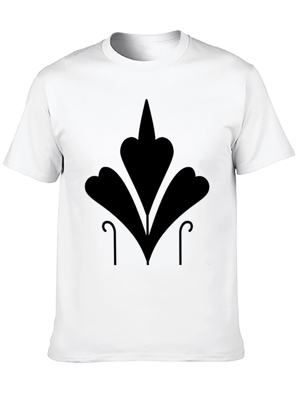 Mens Black T-Shirt with Abstract Floral Design