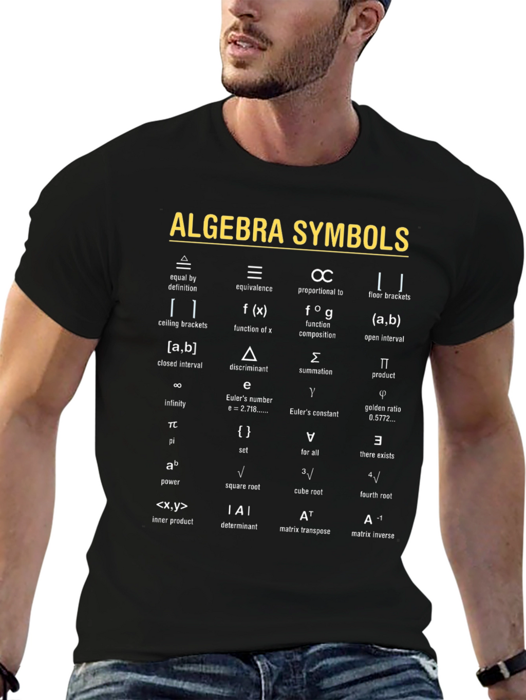 Algebra Symbols T-Shirt | Math Equations & Definitions