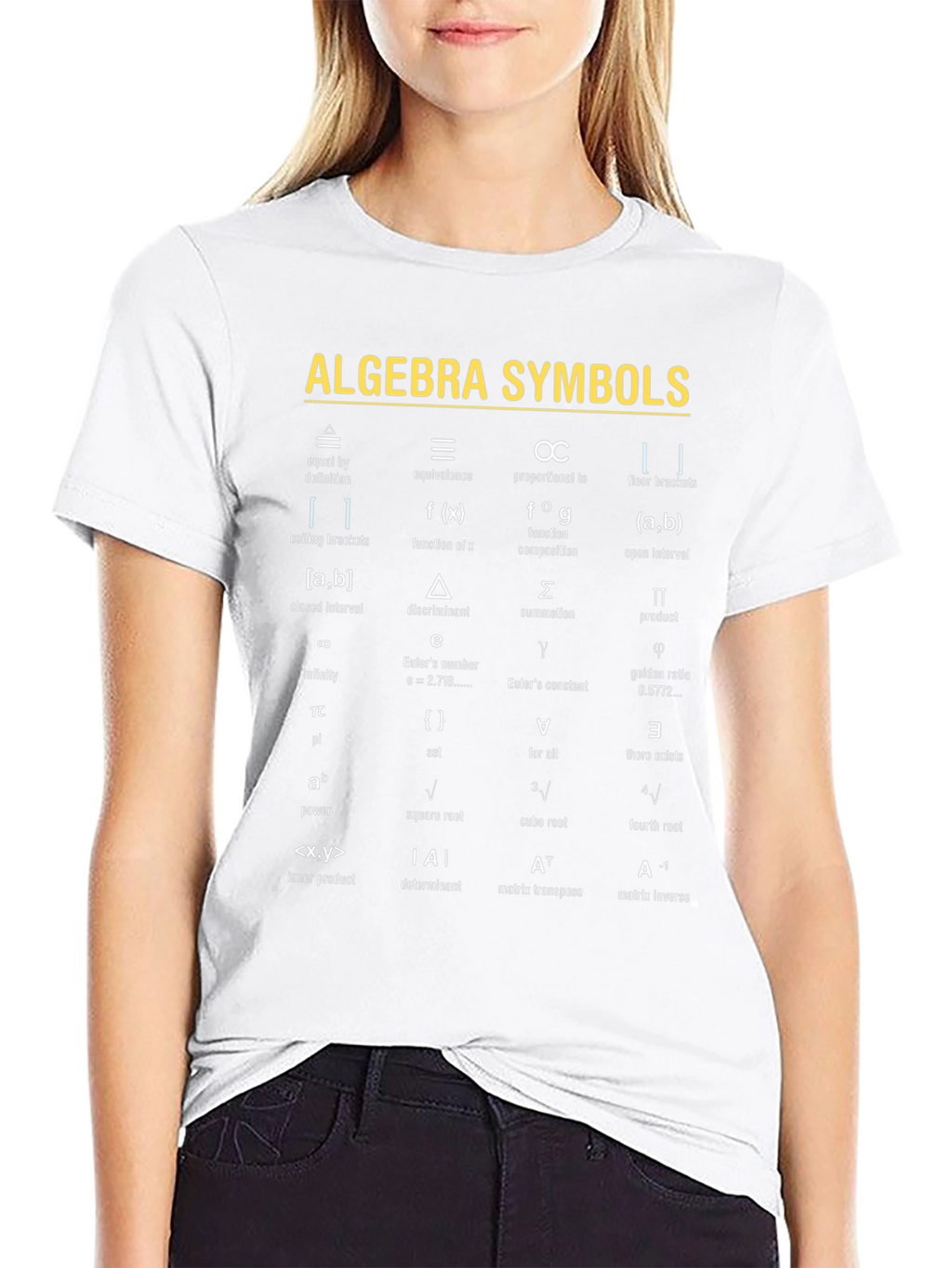 Algebra Symbols T-Shirt | Math Equations & Definitions