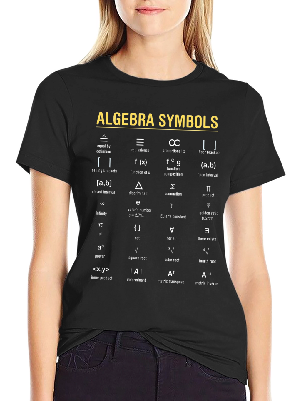 Algebra Symbols T-Shirt | Math Equations & Definitions